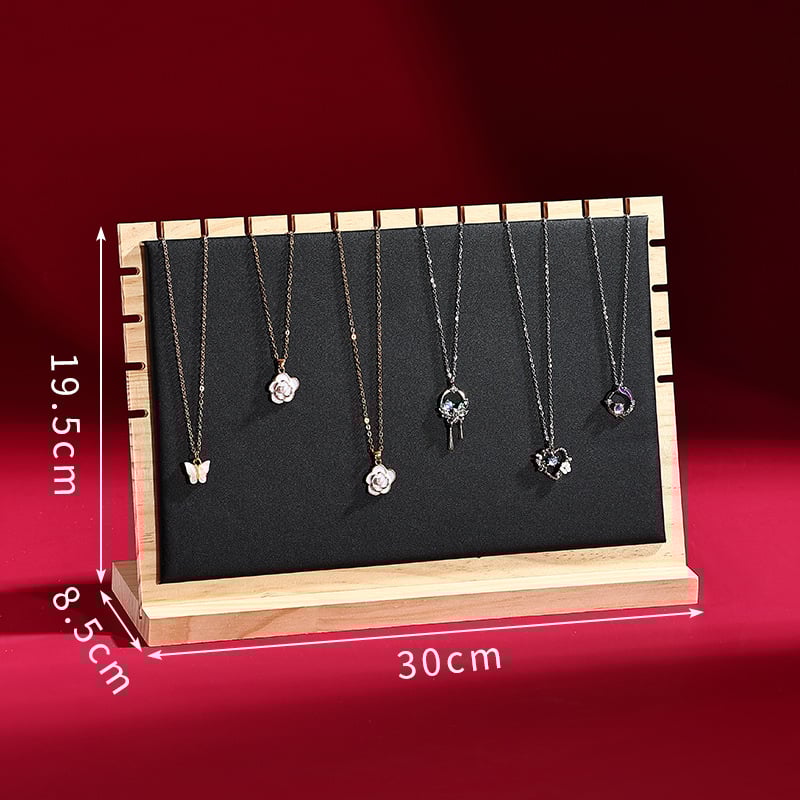 Fából készült nyaklánc kiállító állvány, asztali ékszer rendező, hordozható egyszintes