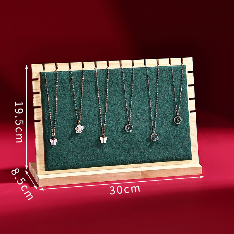 Fából készült nyaklánc kiállító állvány, asztali ékszer rendező, hordozható egyszintes