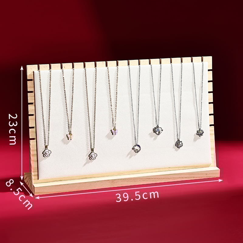 Fából készült nyaklánc kiállító állvány, asztali ékszer rendező, hordozható egyszintes