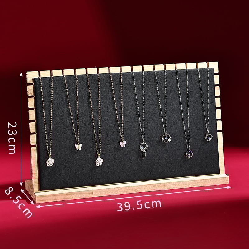 Fából készült nyaklánc kiállító állvány, asztali ékszer rendező, hordozható egyszintes