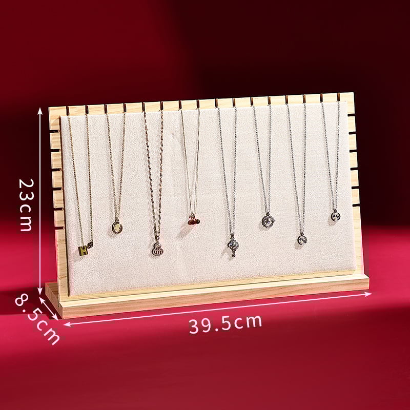 Fából készült nyaklánc kiállító állvány, asztali ékszer rendező, hordozható egyszintes