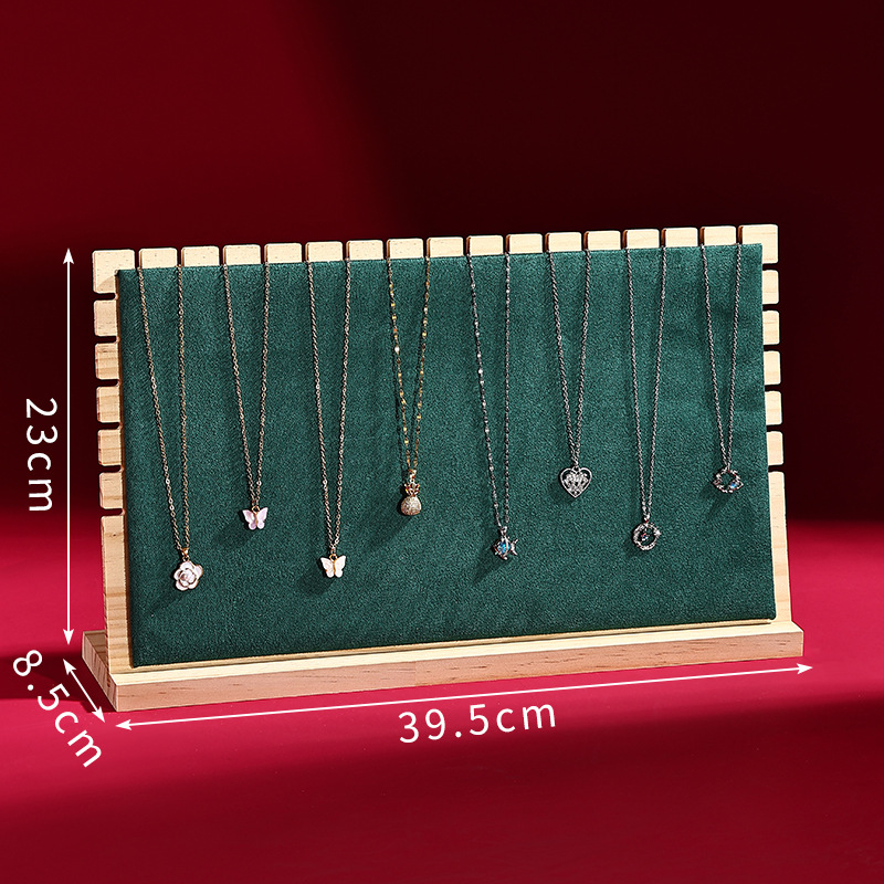 Fából készült nyaklánc kiállító állvány, asztali ékszer rendező, hordozható egyszintes