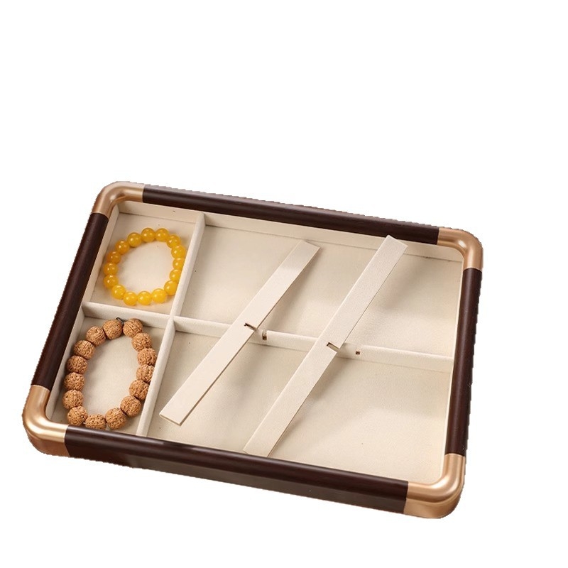 Tavă de afișare bijuterii din lemn, grilă cu nouă pătrate, 12 compartimente, lemn masiv, confecționată prin îmbinare, aspect premium