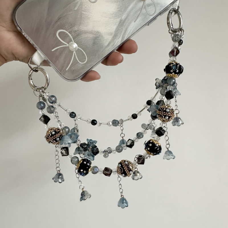 Pandantiv pentru telefonul mobil cu lanț floral - lucrat manual, materiale mixte, Ya Jewelry