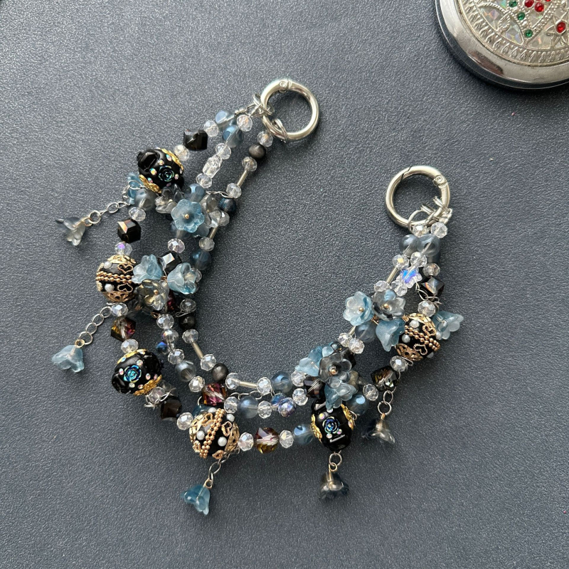 Pandantiv pentru telefonul mobil cu lanț floral - lucrat manual, materiale mixte, Ya Jewelry