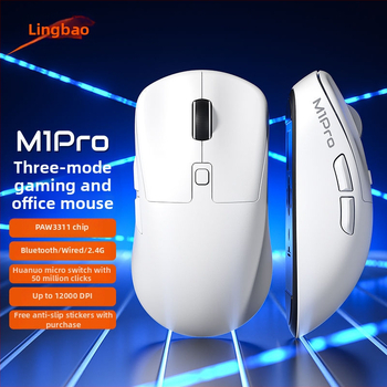 Lingbao M1pro Безжична мишка за гейминг и офис – три режима свързване: Bluetooth, 2.4G и USB, 12000 DPI, 5 бутона