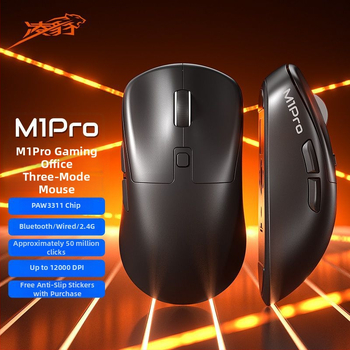 Lingbao M1pro Безжична мишка за гейминг и офис – три режима свързване: Bluetooth, 2.4G и USB, 12000 DPI, 5 бутона
