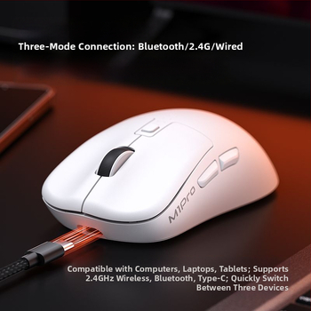 Lingbao M1pro Безжична мишка за гейминг и офис – три режима свързване: Bluetooth, 2.4G и USB, 12000 DPI, 5 бутона