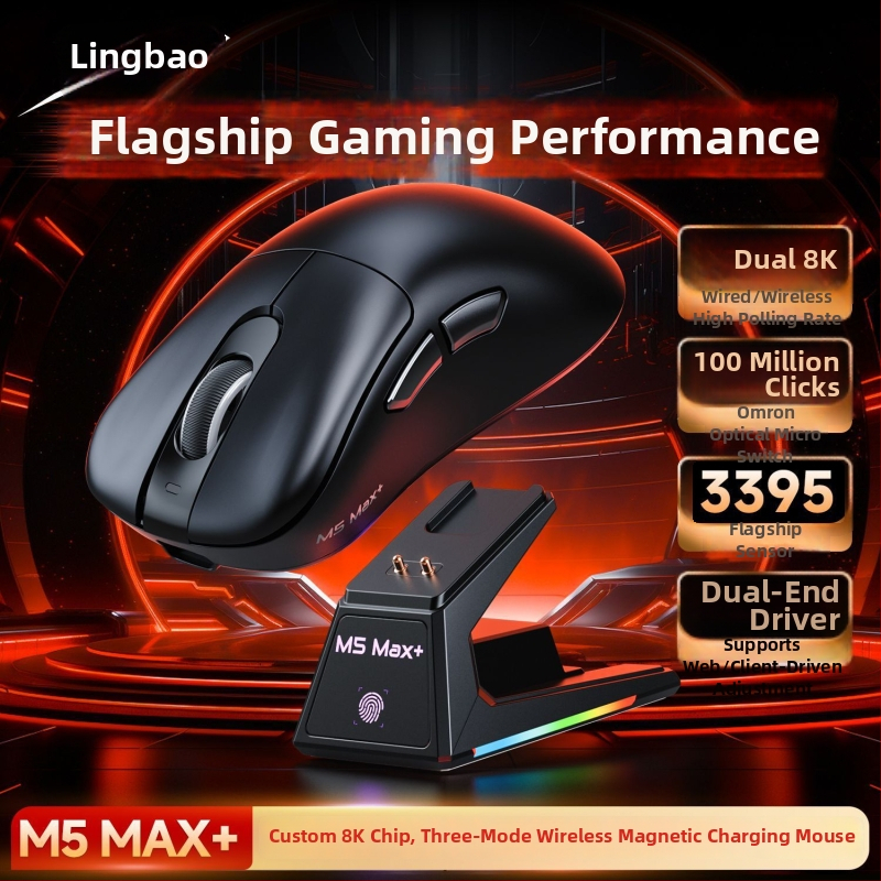 Lingbao M1pro Безжична мишка за гейминг и офис – три режима свързване: Bluetooth, 2.4G и USB, 12000 DPI, 5 бутона