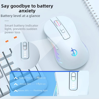 Bezvadu pele M900, 7 pogas, 2400 DPI optiskais sensora, Bluetooth 5.0 dubult režīms, uzlādējama