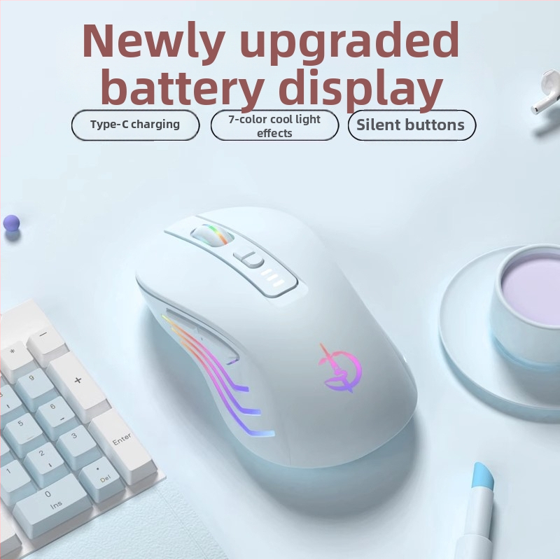 Bezvadu pele M900, 7 pogas, 2400 DPI optiskais sensora, Bluetooth 5.0 dubult režīms, uzlādējama