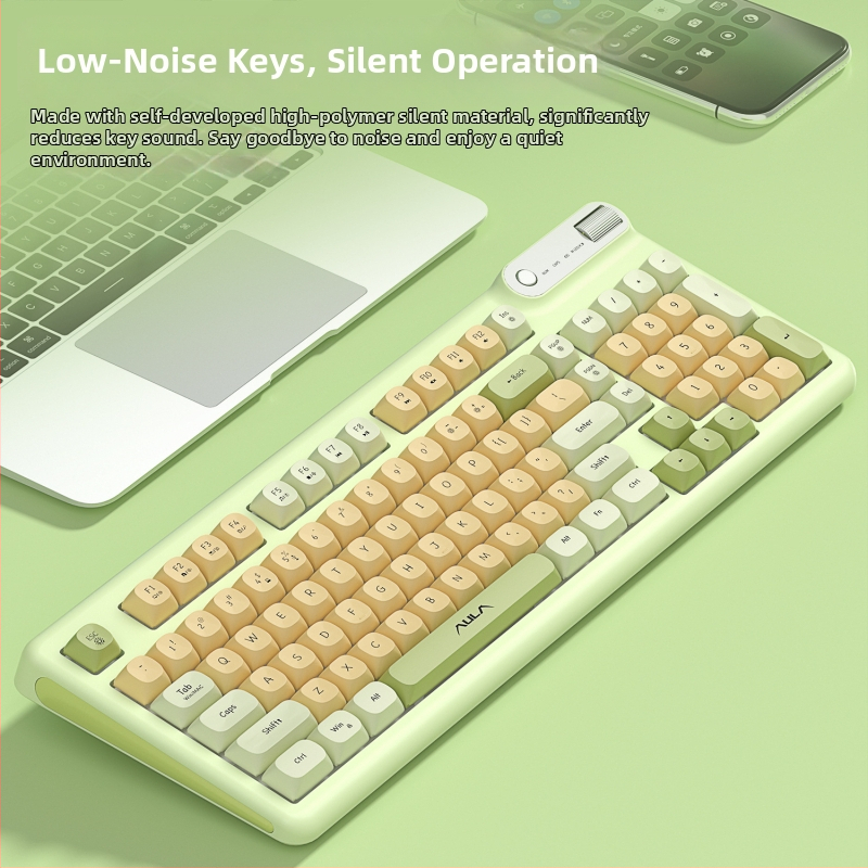 F3198 Číselná klávesnica s trojmódovou konektivitou, USB/2.4G, RGB podsvietenie, tichý chod