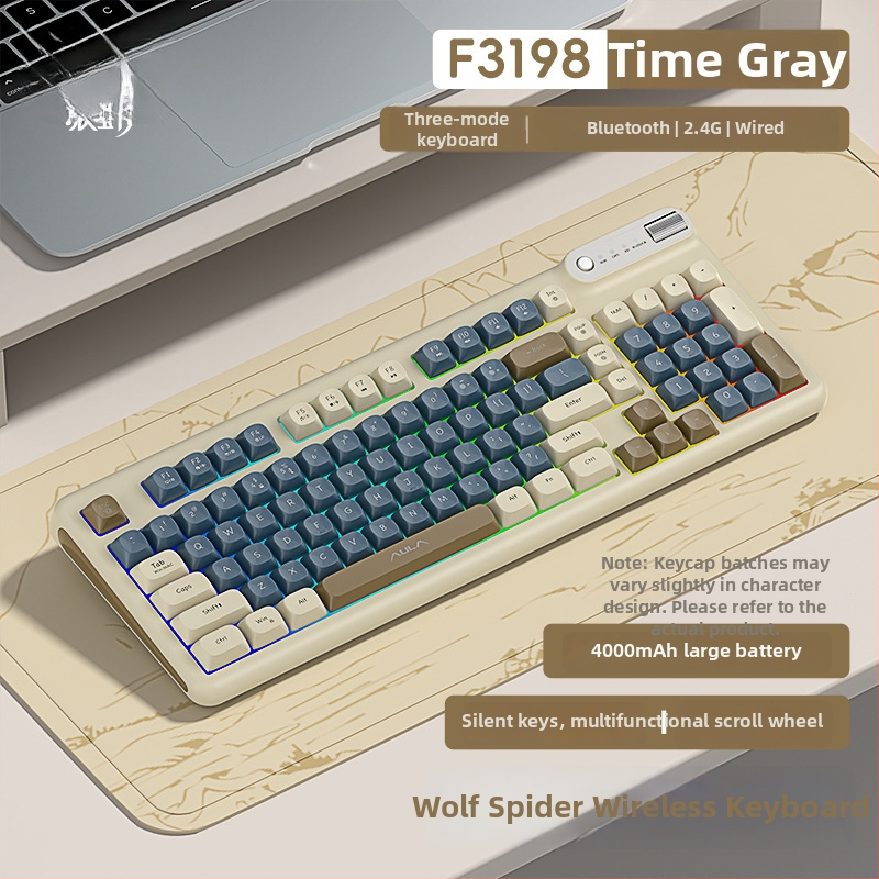 F3198 Číselná klávesnica s trojmódovou konektivitou, USB/2.4G, RGB podsvietenie, tichý chod