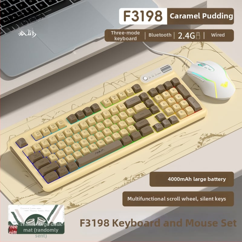 F3198 Číselná klávesnica s trojmódovou konektivitou, USB/2.4G, RGB podsvietenie, tichý chod