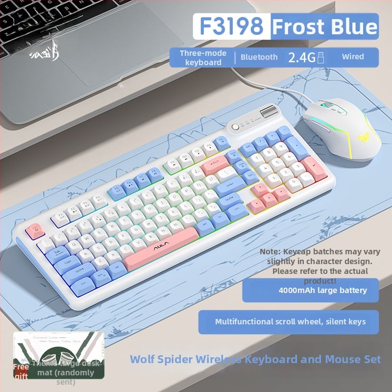 F3198 Číselná klávesnica s trojmódovou konektivitou, USB/2.4G, RGB podsvietenie, tichý chod