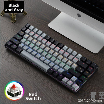 Mechanická klávesnica s 84 klávesami, plný rollover klávesov, pre hry