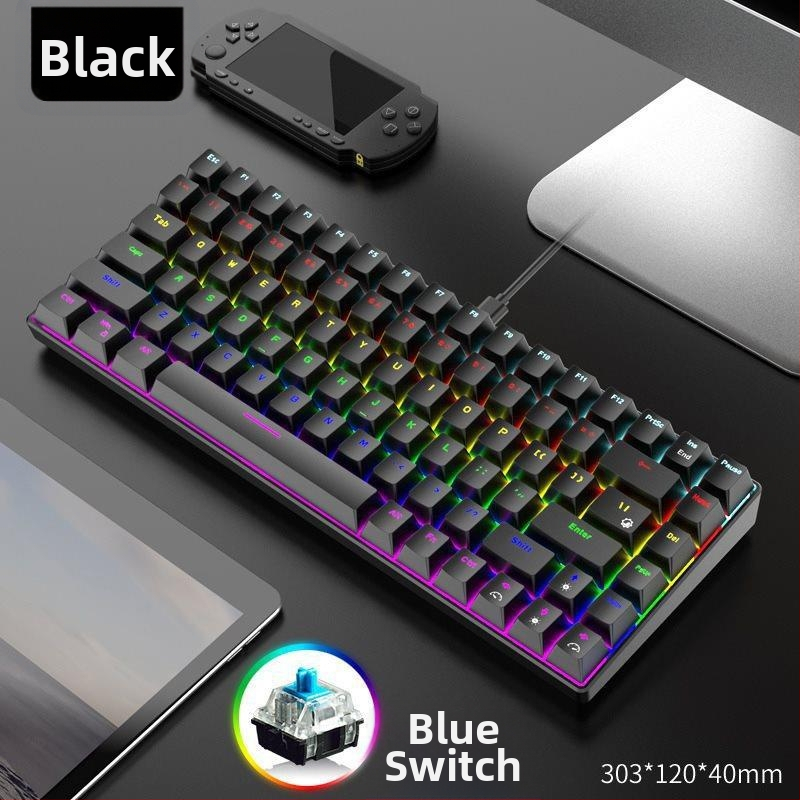 Mechanická klávesnica s 84 klávesami, plný rollover klávesov, pre hry
