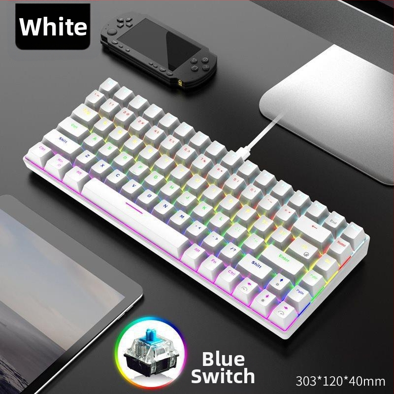 Mechanická klávesnica s 84 klávesami, plný rollover klávesov, pre hry