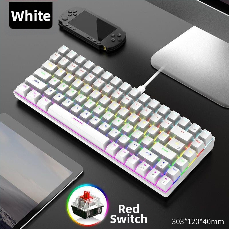 Mechanická klávesnica s 84 klávesami, plný rollover klávesov, pre hry