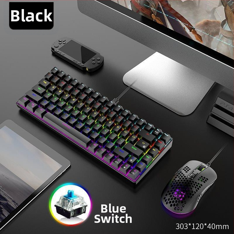 Mechanická klávesnica s 84 klávesami, plný rollover klávesov, pre hry