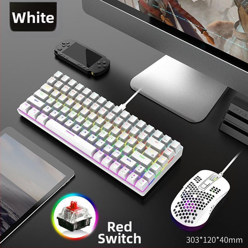 Mechanická klávesnica s 84 klávesami, plný rollover klávesov, pre hry