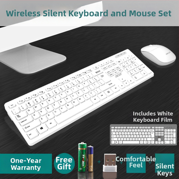 Acer Set tastatură și mouse fără fir USB, senzor optic 1200dpi, rezistent la apă, ergonomic