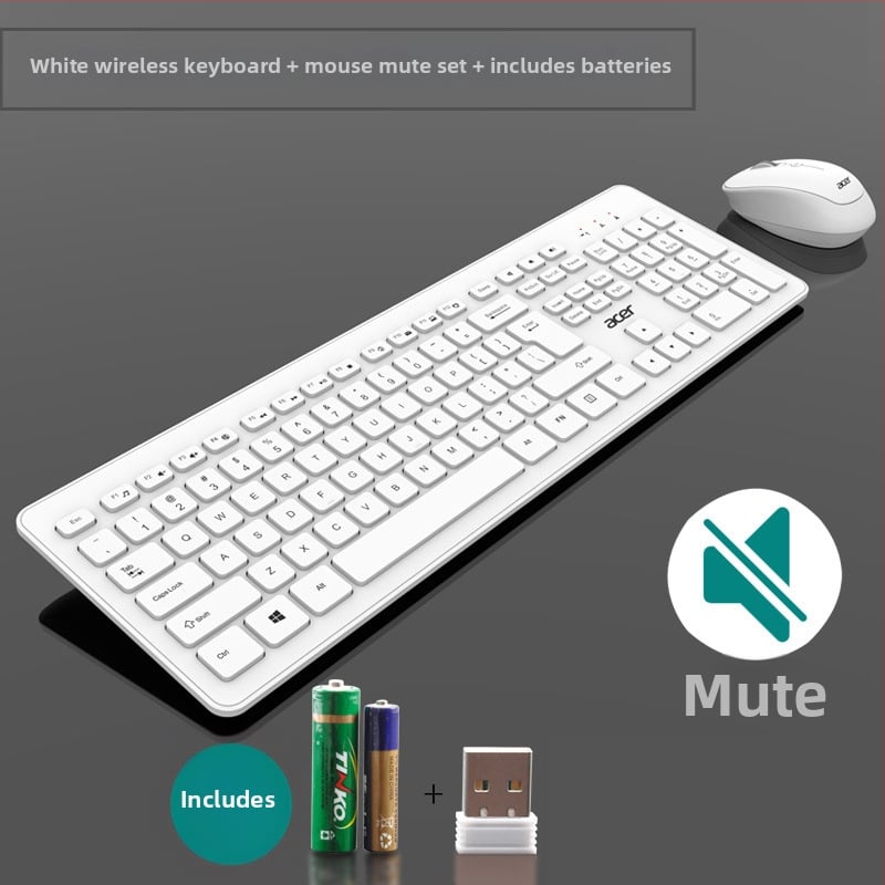 Acer Set tastatură și mouse fără fir USB, senzor optic 1200dpi, rezistent la apă, ergonomic