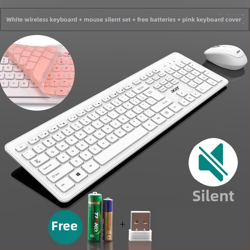 Acer Set tastatură și mouse fără fir USB, senzor optic 1200dpi, rezistent la apă, ergonomic