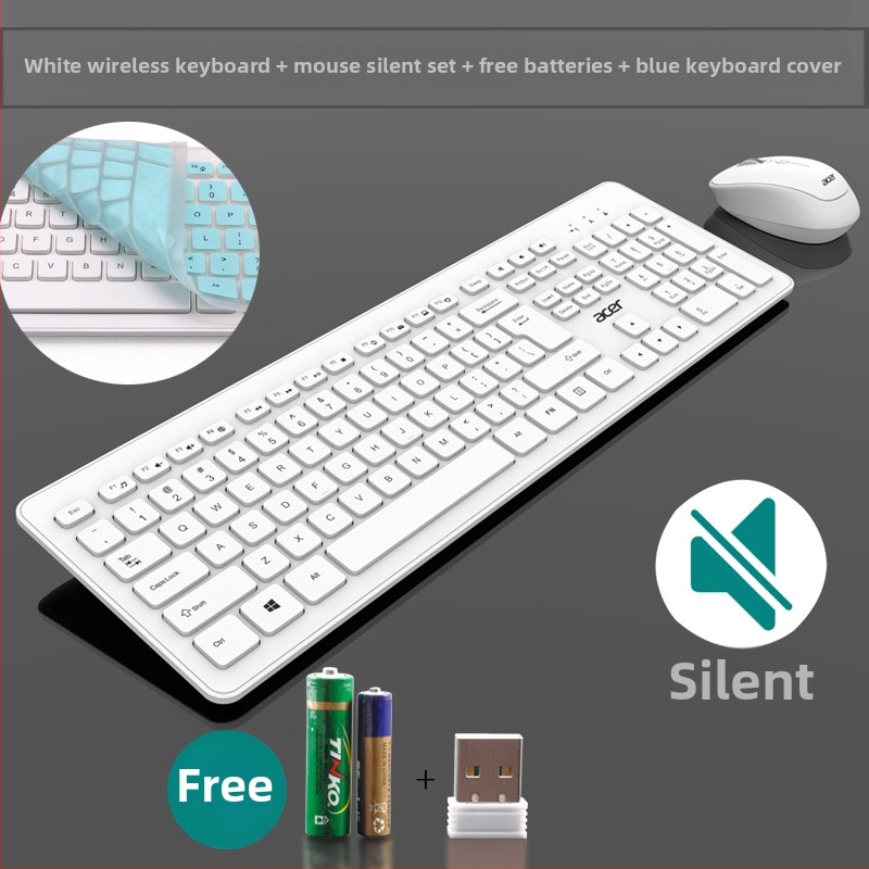 Acer Vezeték nélküli billentyűzet és egér készlet USB, 1200dpi optikai szenzor, vízálló, ergonomikus