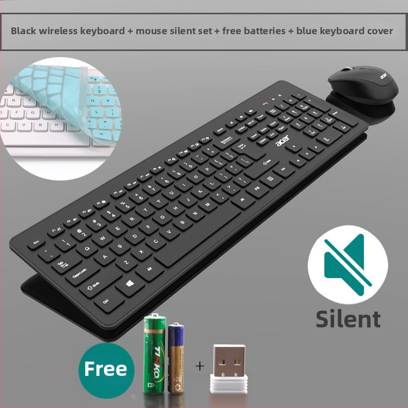 Acer Vezeték nélküli billentyűzet és egér készlet USB, 1200dpi optikai szenzor, vízálló, ergonomikus