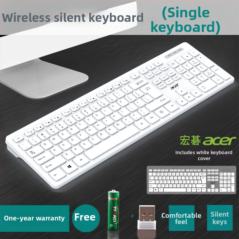 Acer Set tastatură și mouse fără fir USB, senzor optic 1200dpi, rezistent la apă, ergonomic