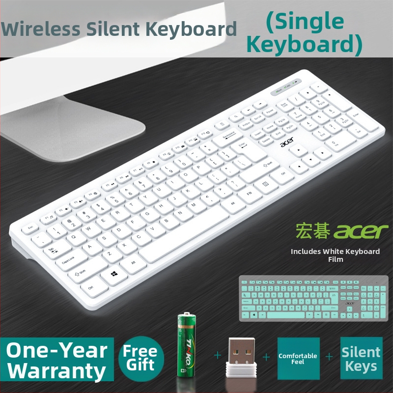 Acer Vezeték nélküli billentyűzet és egér készlet USB, 1200dpi optikai szenzor, vízálló, ergonomikus