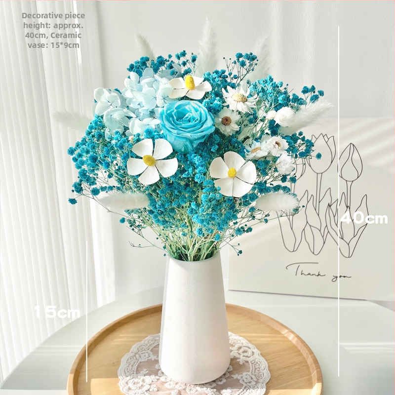 Žāvētu ziedu zari bukets, krāsots, mājas dekoram