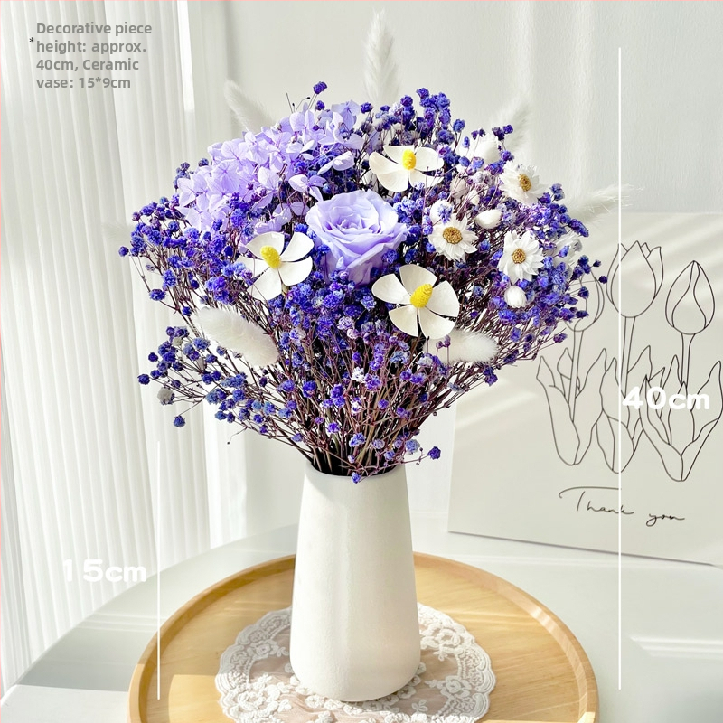 Žāvētu ziedu zari bukets, krāsots, mājas dekoram