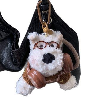 Pandantiv de pluș pentru chei cu West Highland Terrier — design drăguț de animal, vară 2025, procesare semi-manuală, origine Jinhua