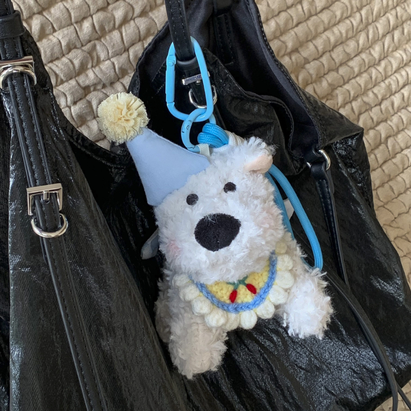 Pandantiv de pluș pentru chei cu West Highland Terrier — design drăguț de animal, vară 2025, procesare semi-manuală, origine Jinhua