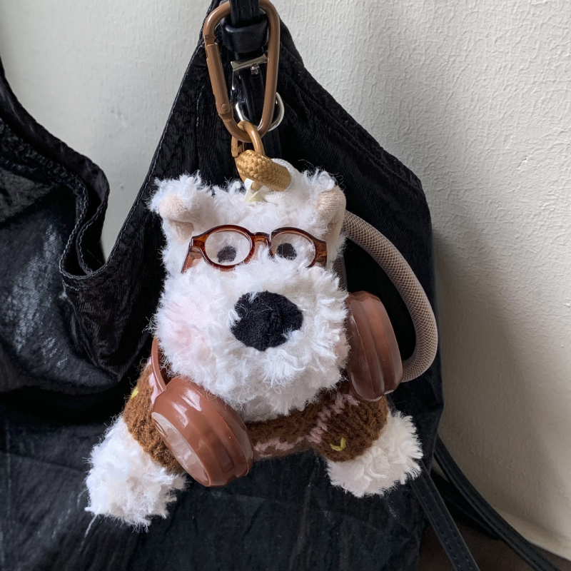 Pandantiv de pluș pentru chei cu West Highland Terrier — design drăguț de animal, vară 2025, procesare semi-manuală, origine Jinhua