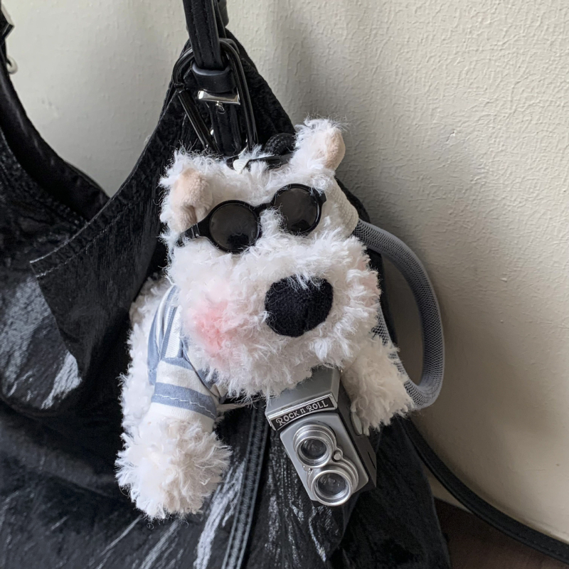 Pandantiv de pluș pentru chei cu West Highland Terrier — design drăguț de animal, vară 2025, procesare semi-manuală, origine Jinhua