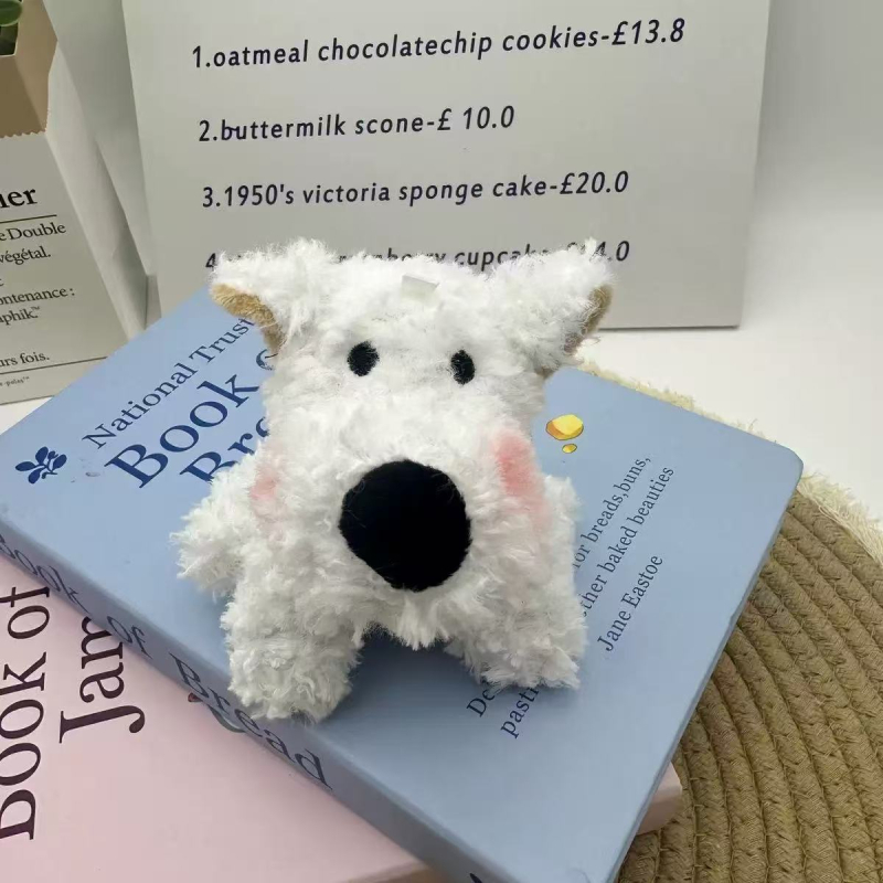 Pandantiv de pluș pentru chei cu West Highland Terrier — design drăguț de animal, vară 2025, procesare semi-manuală, origine Jinhua