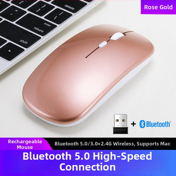 Thunderwolf Q20 безжична Bluetooth мишка - двоен режим (Bluetooth + 2.4 GHz), презареждаща се, 2000 DPI, 3 бутона, ергономична