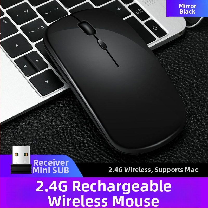 Thunderwolf Q20 безжична Bluetooth мишка - двоен режим (Bluetooth + 2.4 GHz), презареждаща се, 2000 DPI, 3 бутона, ергономична