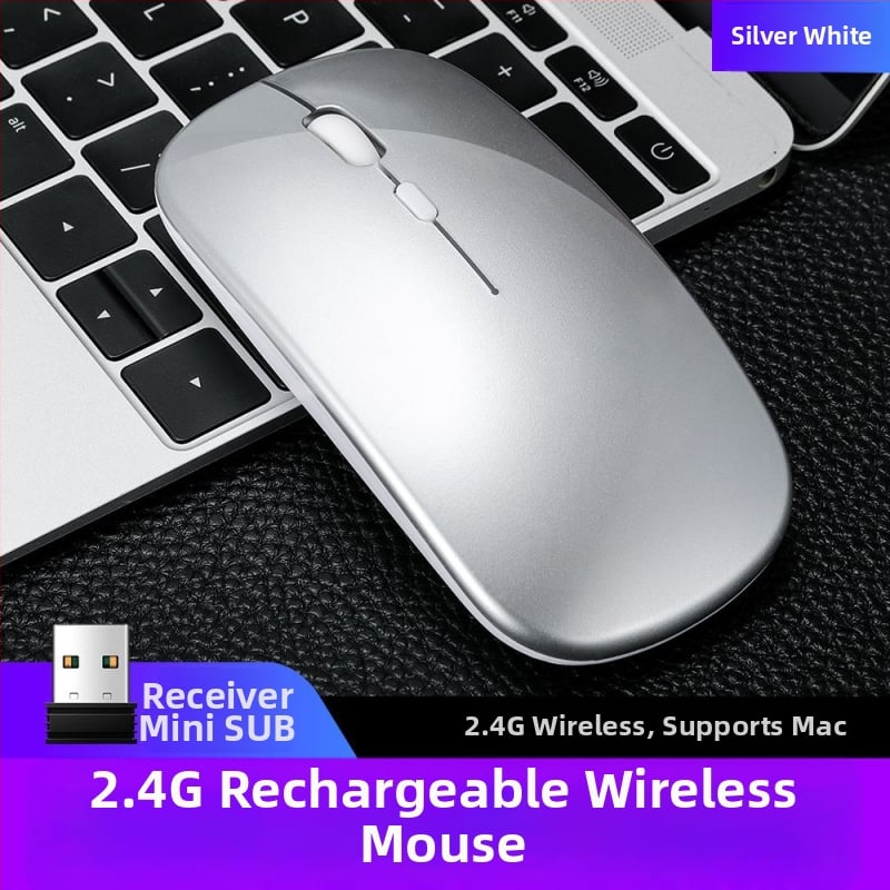 Thunderwolf Q20 безжична Bluetooth мишка - двоен режим (Bluetooth + 2.4 GHz), презареждаща се, 2000 DPI, 3 бутона, ергономична