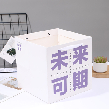 Geantă de cadouri din carton alb de 250 g, imprimare coloră, pentru ambalare universală