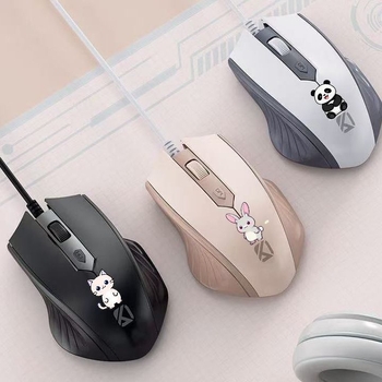 Оптична USB проводна мишка, 1000 DPI, 2 бутона, 5-степенна настройка DPI, подходяща за гейминг и офис