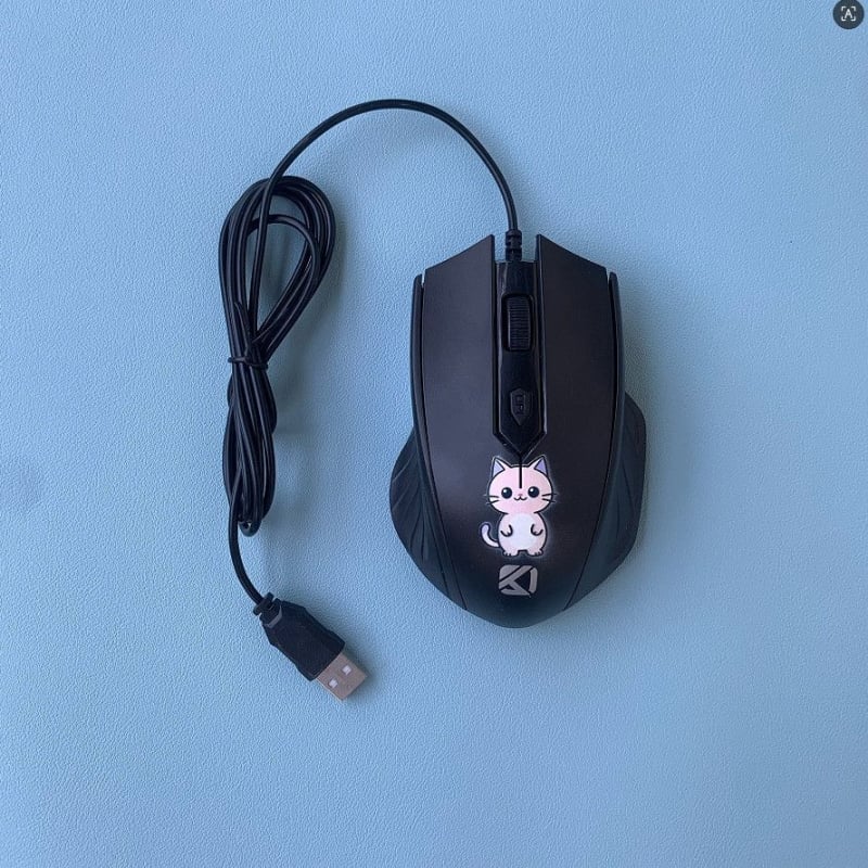 Оптична USB проводна мишка, 1000 DPI, 2 бутона, 5-степенна настройка DPI, подходяща за гейминг и офис