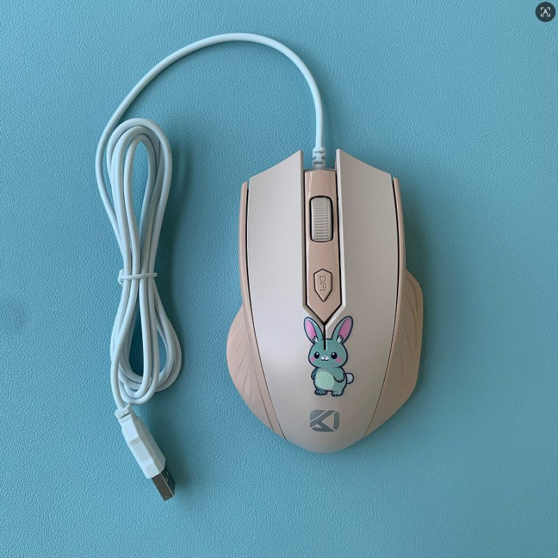 Оптична USB проводна мишка, 1000 DPI, 2 бутона, 5-степенна настройка DPI, подходяща за гейминг и офис