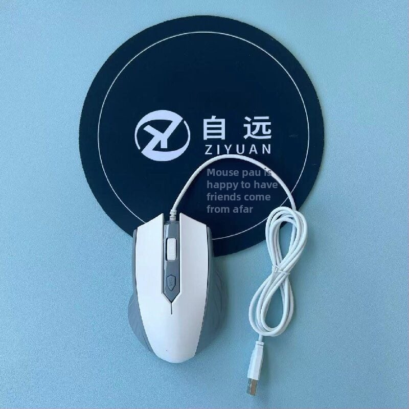 Оптична USB проводна мишка, 1000 DPI, 2 бутона, 5-степенна настройка DPI, подходяща за гейминг и офис