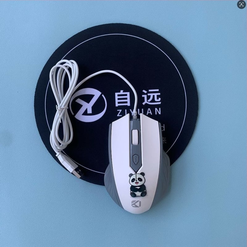 Оптична USB проводна мишка, 1000 DPI, 2 бутона, 5-степенна настройка DPI, подходяща за гейминг и офис