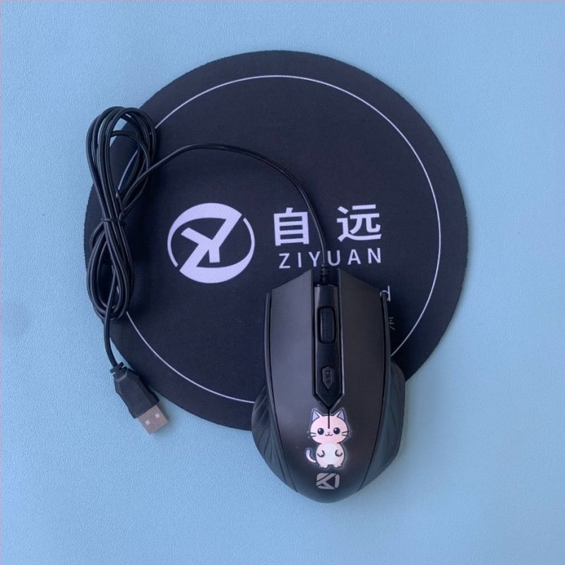 Оптична USB проводна мишка, 1000 DPI, 2 бутона, 5-степенна настройка DPI, подходяща за гейминг и офис