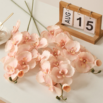 3D umjetni cvijet Phalaenopsis, mekani gumeni materijal, tekstura filma, za vjenčanja i kućnu dekoraciju.